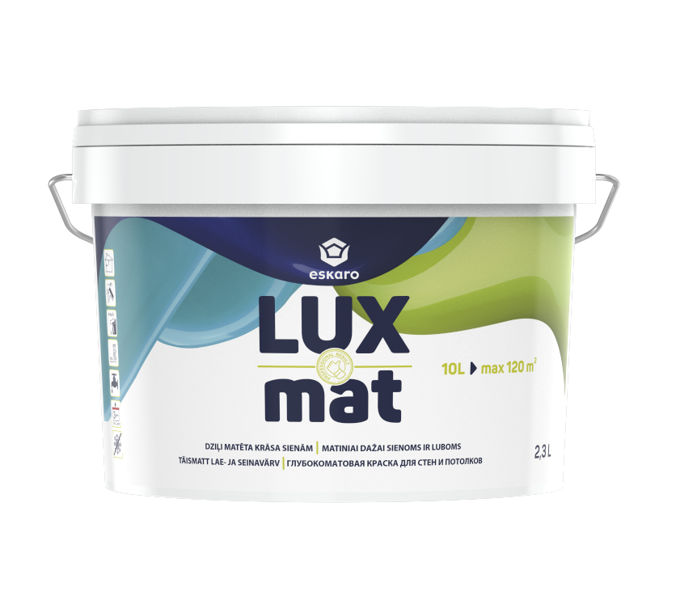 Lux Mat - Vandens pagrindu pagaminti akriliniai dažai, kurie lengvai tepami ant paviršiaus