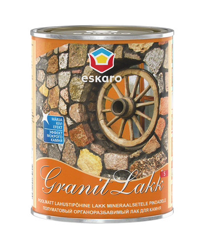 Granit Lakk S Pusiau matinis tirpiklio pagrindo akrilinis lakas, skirtas dekoratyviniam akmens paviršių apdorojimui vidaus ir išorės darbams.